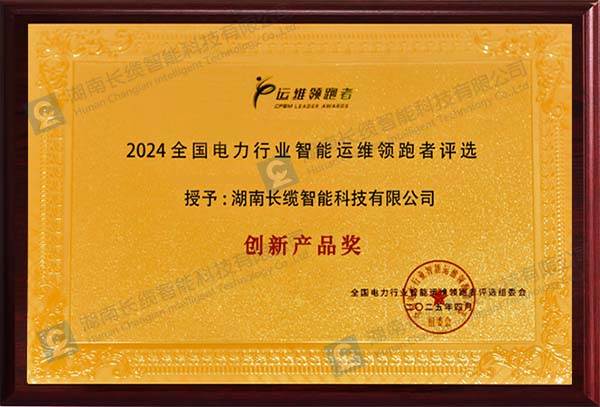 【喜報(bào)】長(zhǎng)纜智能榮獲電力行業(yè)“創(chuàng)新產(chǎn)品獎(jiǎng)”，創(chuàng)新實(shí)力領(lǐng)跑電力智能運(yùn)維新時(shí)代獲獎(jiǎng)牌
